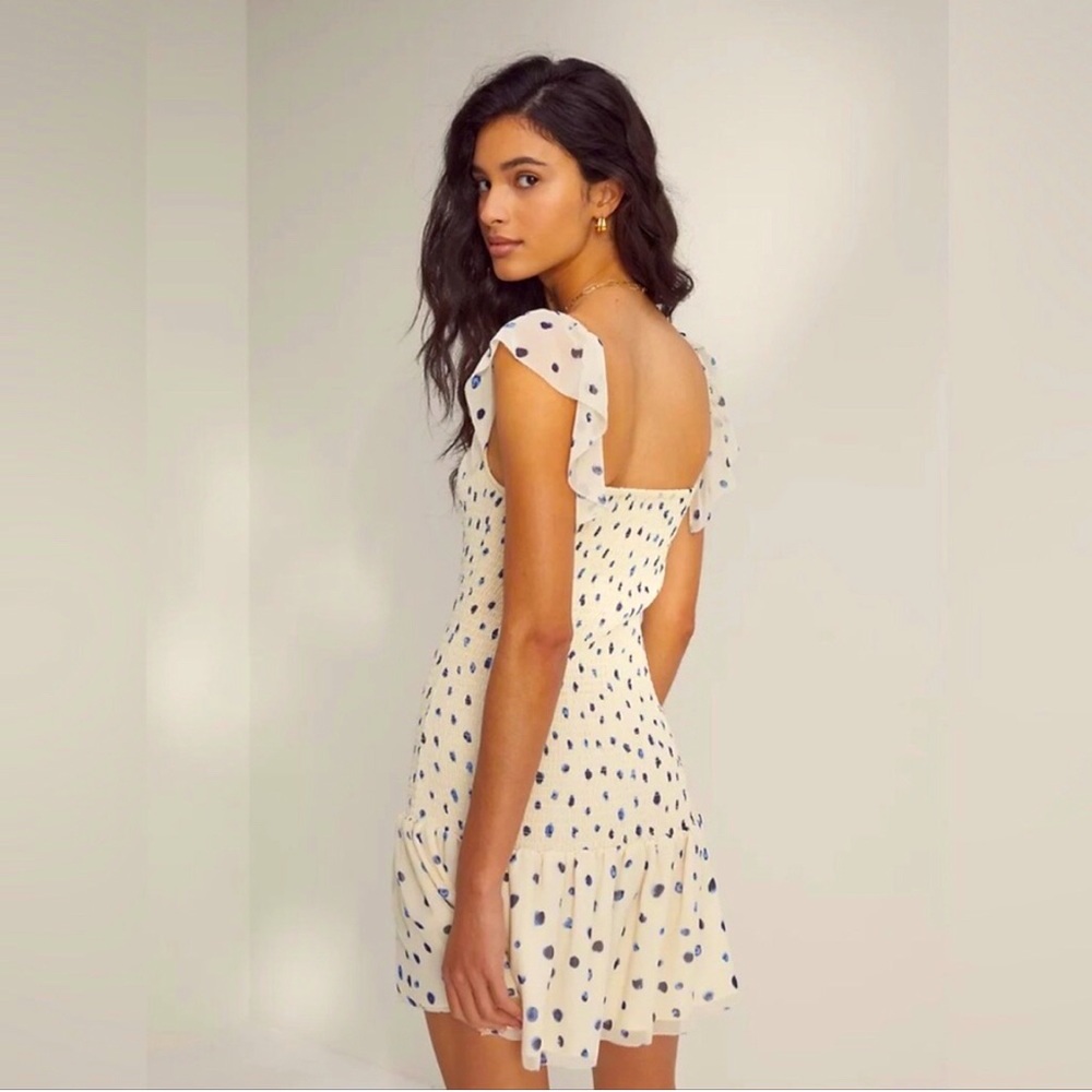 Aritzia Wilfred Free Eldorado Polka Dot Ruffle Dress Size Large